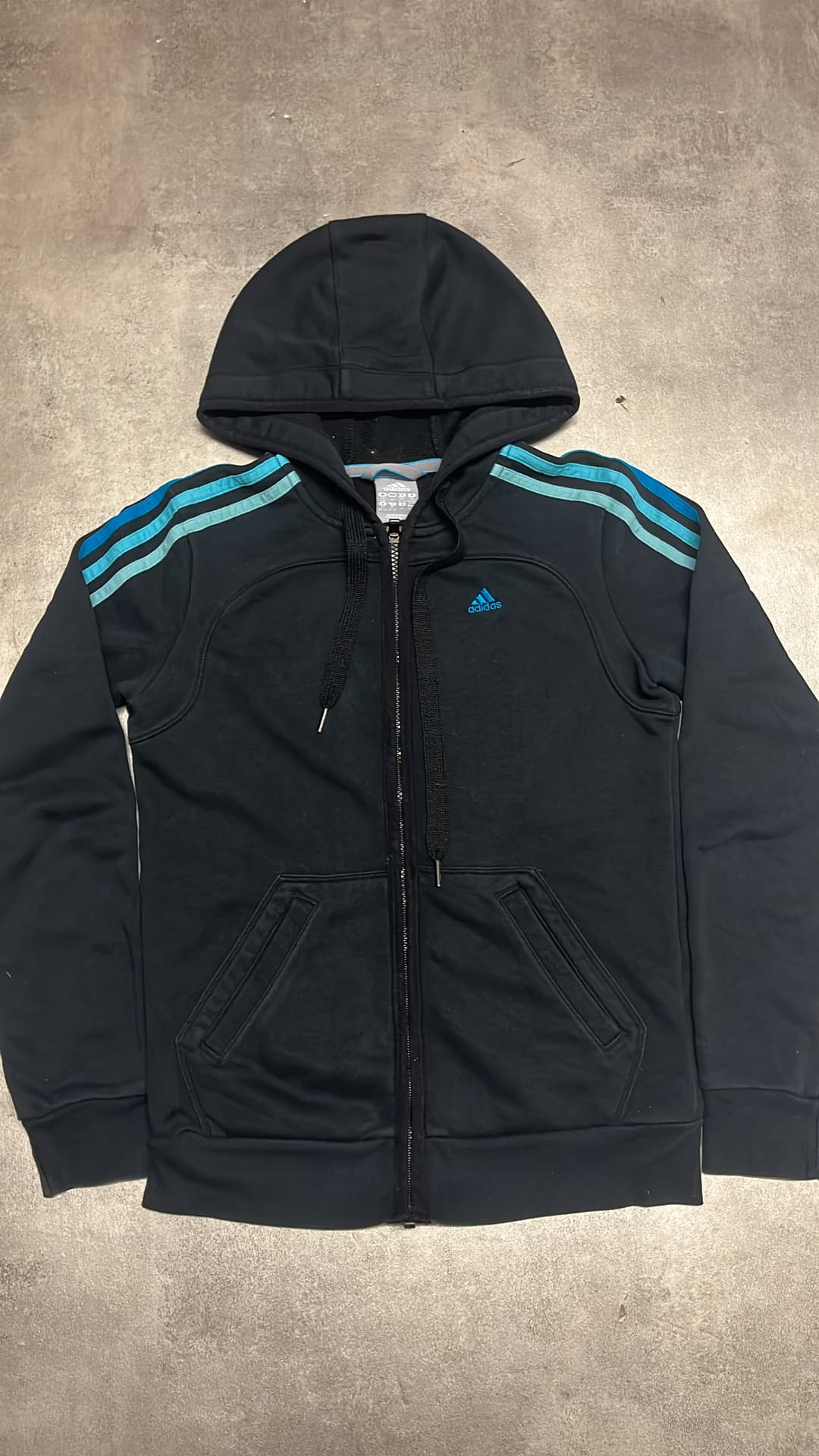 Adidas PE Zip-Up Black/Light-Blue — 5